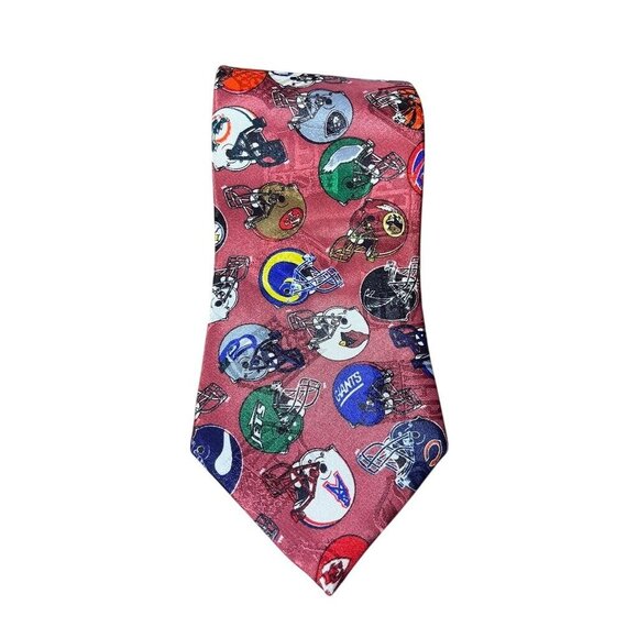 NFL Team Football Helmets Men Red Tie 60" League NFC AFC Collectable Vintage - Picture 1 of 9